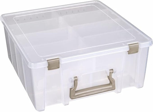 ArtBin 6990SO Super Satchel Double Deep Compartment Box - Art Storage with 8 Removable Compartments, Smart Closure for Craft Supplies (Gold - Pack of 1) - Bloomnest