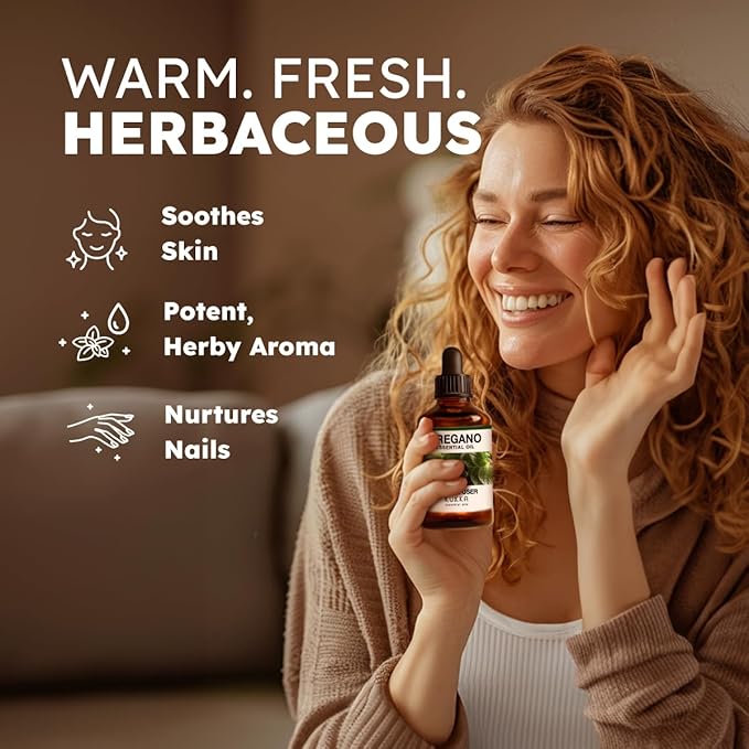 KUKKA Oregano Essential Oils - 4 Fl Oz - for Hair, Skin, Diffuser, Aromatherapy & DIY Soap Making Scent - Bloomnest