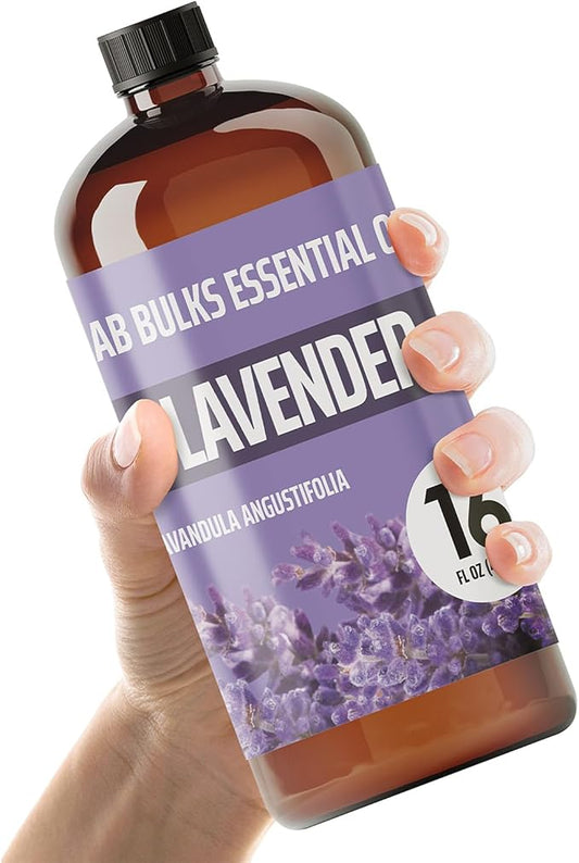 Lab Bulks Essential Oil Lavender Essential Oil 16 oz Bottle for Diffusers, Candles, & Home – Aromatherapy Oil 1 Pack - Bloomnest