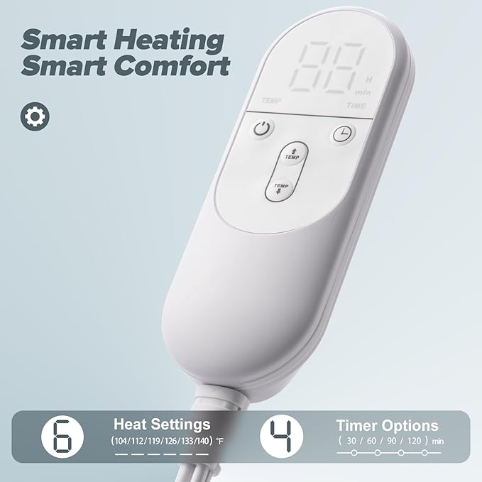 Heating pad for Neck, Back, Shoulder, Cramps Pain Relief, Gifts for Women, Men, Mom, Dad, 4 Auto-Off, Machine Washable, 6 Heat Settings, Ideal for Mother’s Day, Father’s Day, Christmas, Birthdays - Bloomnest