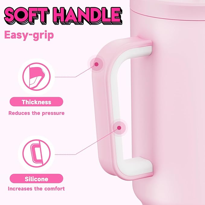 Meoky 40 oz Tumbler with Handle for Couples: Stainless Steel Insulated Tumbler with 24 Waterproof Love Stickers - Girlfriend Boyfriend Wife Husband, Love You - Bloomnest