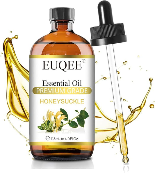 EUQEE Honeysuckle Essential Oil 118ml Pure Honeysuckle Oil Premium Essential Oil - with Glass Dropper Great for Diffuser, DIY Soap, Candle Making - 4Fl. OZ - Bloomnest