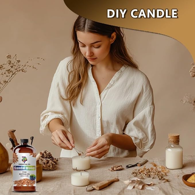 Sandalwood Essential Oil (16 oz/480 ml) — Sandalwood Oils for Aromatherapy, diffusers, humidifiers, Home fragrances, DIY Skin Care, Soap Making, DIY Candle, Yoga, and Meditation - Bloomnest