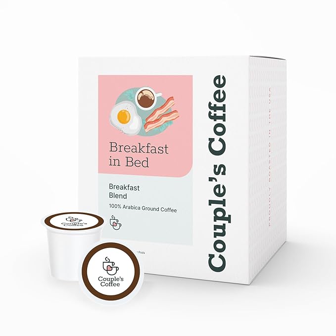 Couple's Coffee Breakfast Blend K-Cups | Gives Back to Military Families | Breakfast in Bed | Gourmet Ground Coffee Breakfast Blend | Compatible with K-Cups & Single Serve Brewers | 24 Count - Bloomnest