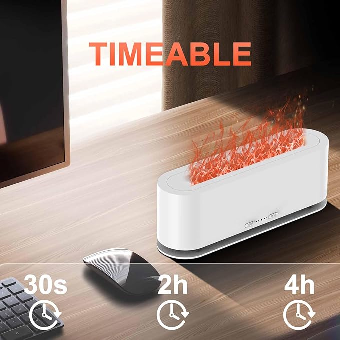2025 Upgraded Flame Fire Diffuser Humidifier, 7 Colors Changing Oil Diffuser, Ultra-Quiet Aroma Essential Oils Aromatherapy Diffusers for Large Room, Bedroom, Office(200ml Auto Off,Timeable,12Hrs) - Bloomnest