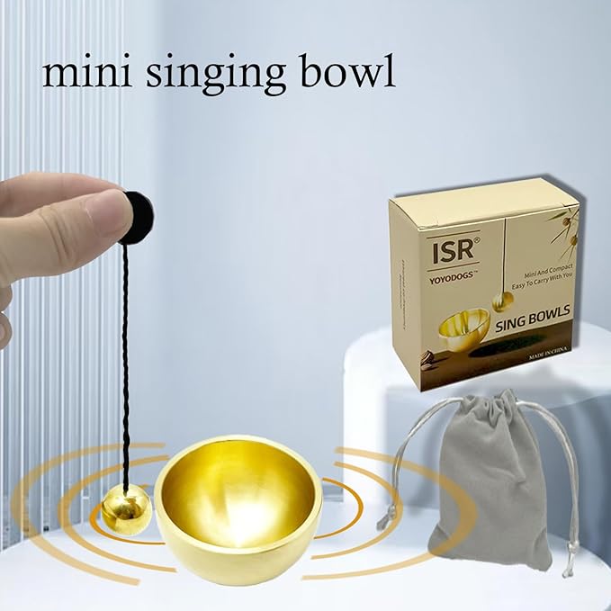 Mini Singing Bowls Set,Portable Sound Bowl Brass Handcrafted For Yoga,Meditation And Mindfulness,Chakra Healing Relaxation Gifts For Men,Women