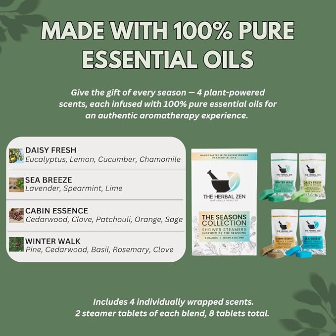 Shower Steamers Aromatherapy Tablets – Variety Pack - Shower Bombs Aromatherapy Made in USA – Valentines Day Gift for Her and Him – Natural Essential Oils – Adult Christmas Stocking Stuffers (8 Pack)