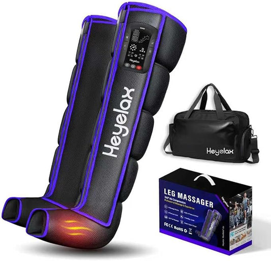 Air Compression Leg Massager for Circulation and Pain Relief FSA, Recovery Boots Sleeve for Fast Therapy, Cordless Leg Massager with Heat as Ideal Gifts for Men Women (Large,2-Pack) - Bloomnest