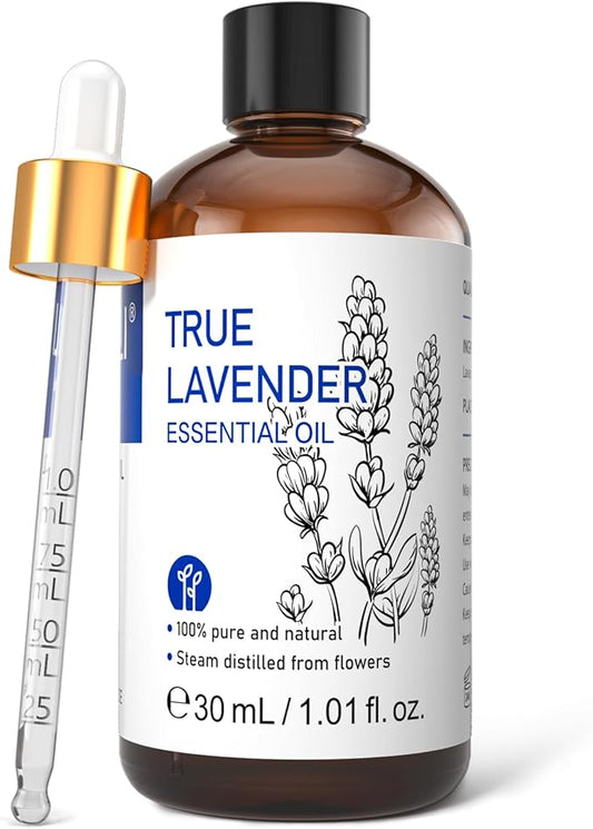 HIQILI Lavender Essential Oil for Diffusers, Aromatherapy, Natural Relaxation, Stress Relief & Sleep Aid, Therapeutic Grade 1 Fl Oz - Bloomnest