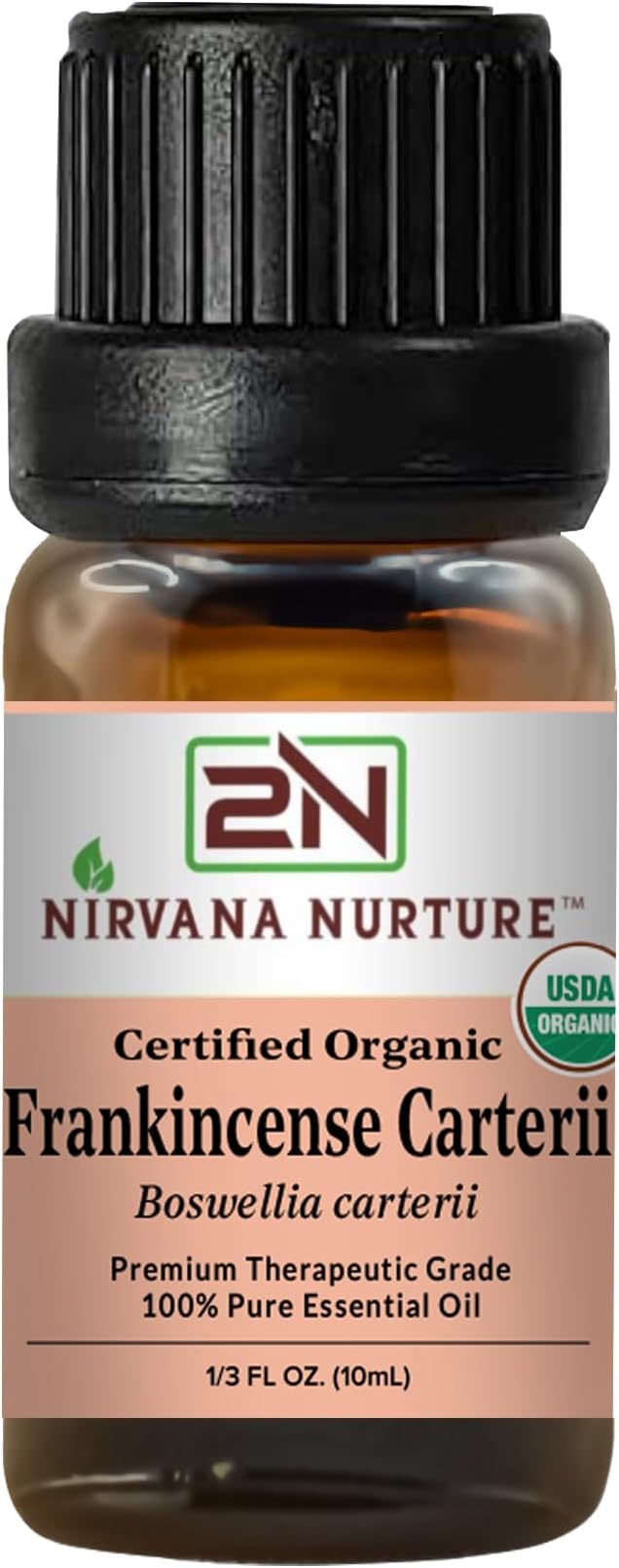 Frankincense Carterii Essential Oil, USDA Certified Organic, 100% Pure Undiluted, Aromatherapy Oil for Diffuser, Hair & Skin Care NirvanaNurture