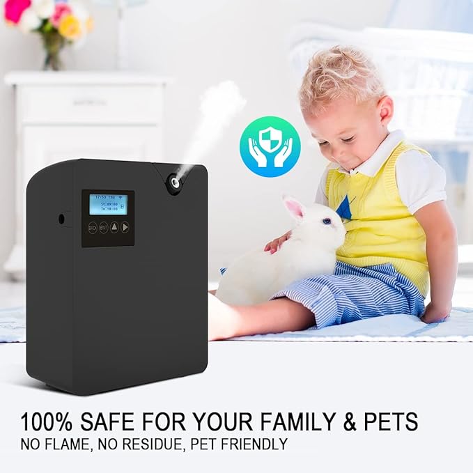 Smart Scent Air Machine for Home, Bluetooth & WiFi Hotel Scent Diffuser with Cold Air Tech, 300ML Waterless Essential Oil HVAC Scent Diffuser for Large Room, Office, Spa(Black) - Bloomnest