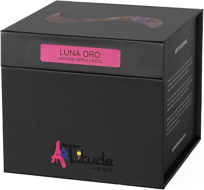 Scented Candle | Eco-Friendly Soy Blend Wax | Luxury Candles | Perfect for Gifting | Perfect for Home Décor | 14oz | 10cm Tall | Approx Burn Time - 80 Hours (Luna Oro, 10cm) - Bloomnest