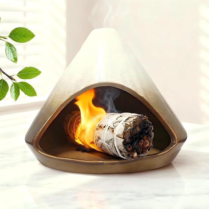 Palo Santo Holder Incense Burner, Ceramic Incense Holder with Ash Catcher, Mini Palo Santo Burner, Unique Aromatic Meditation Gifts for Women, Sage Holder for Burning, Palo Santo Sticks Home Decor Bloomnest