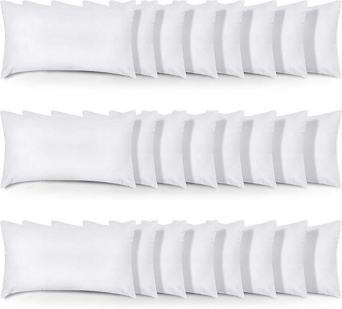 Utopia Bedding Throw Pillows (Set of 24, White), 12 x 20 Inches Pillows for Sofa, Bed and Couch Decorative Stuffer Pillow - Bloomnest