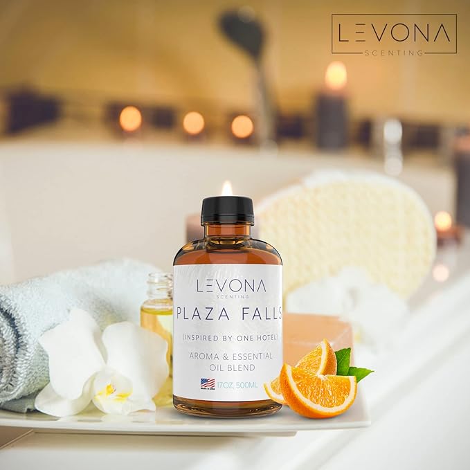 Levona Scent Essential Oil - Fresh Aroma for Home, Office, Hotel & Spa, Perfect in Humidifiers and Diffusers, Luxury Fragrance, with Cucumber Water, Orange, Melon Notes - 500ml/ 17 fl oz, Plaza Falls - Bloomnest