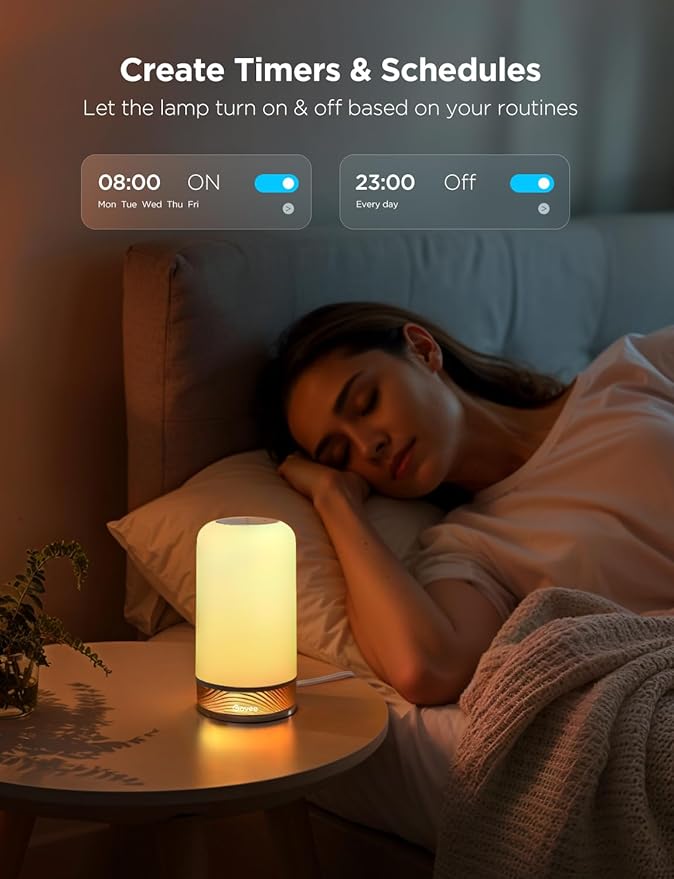 Govee RGBIC Smart Table Lamp 2, Touch Bedside Small Table Lamp Work with Matter, Alexa, LED Desk Lamp with 64 Scene Modes, Color Changing Lamp for Bedroom Living Room Dimmable Night Light(Corded) - Bloomnest
