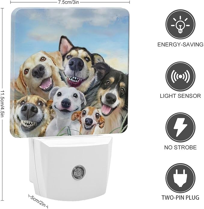 Cute Dog Night Light, Plug into Wall Decor Nightlights for Bedroom, Bathroom, Hallway, Kitchen, with Dusk to Dawn Light Auto Sensors LED Night Lights for Boys Girls Women Men Room Gifts - Bloomnest