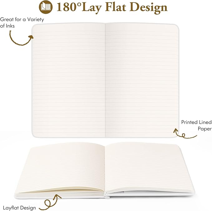 Huhuhero Lind Notebook Journals for Writing, 120Gsm Premium Thick Paper Hardcover Notebooks for Work, Business, Note Taking, Office School Supplies 5"×8.25" (10, Navy Blue) - Bloomnest