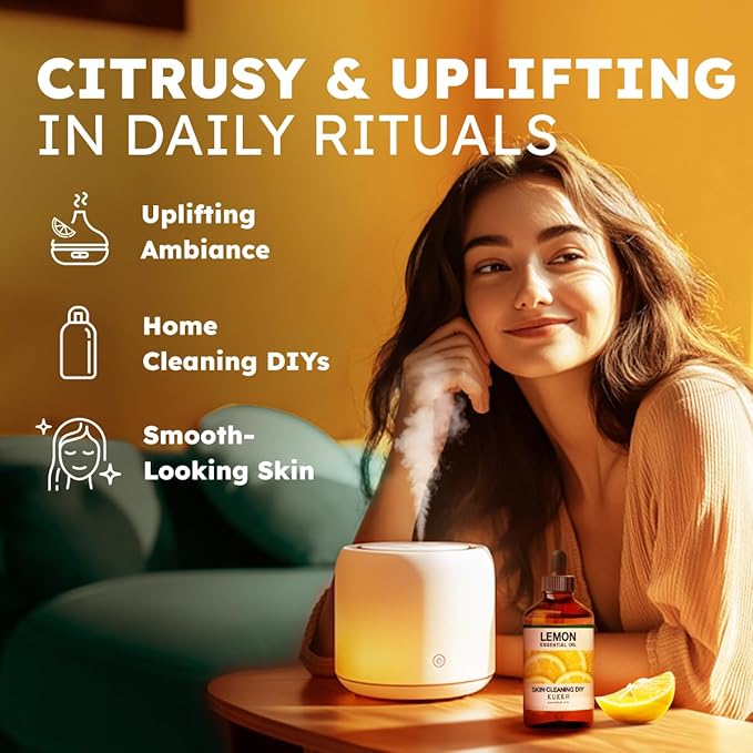 KUKKA Lemon Essential Oils - 4 Fl Oz - for Hair, Skin, Diffuser, Aromatherapy & DIY Soap Making Scent - Bloomnest