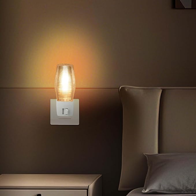 6 Pack, Plug in Night Light with Manual On/Off Switch, 7W Incandescent Bulb Included, ETL Listed. - Bloomnest
