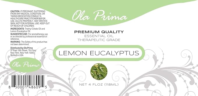 Ola Prima Lemon Eucalyptus Essential Oil – Therapeutic Grade for Aromatherapy, Diffuser, Relaxation, Cosmetic Making, Dropper – 4 fl oz – Eucalyptus Lemon Scent Aromatherapy Oil - Bloomnest