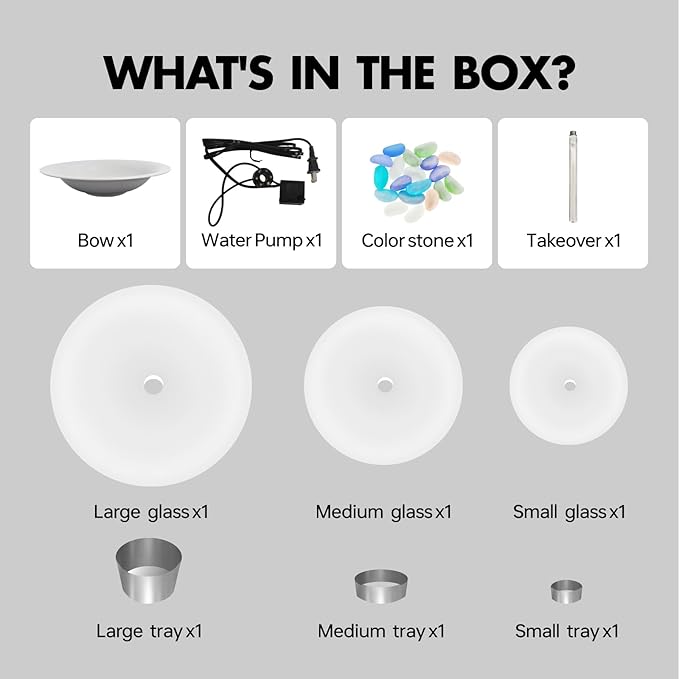 Indoor Tabletop Fountain 3-Tier Waterfall, Zen Meditation Fountains with LED Light, Home Desktop Soothing Sound Meditation Relaxing Water Feature for Office Room Table Decoration