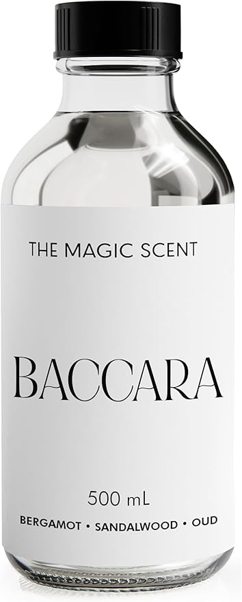 The Magic Scent Baccara Diffuser Oil - Hotel & Home Luxury Scents Inspired by Baccarat Rouge - Diffuser Oil Scents for Home Designed for Use in All Diffusers - 16.9 fl oz, 500 mL - Bloomnest