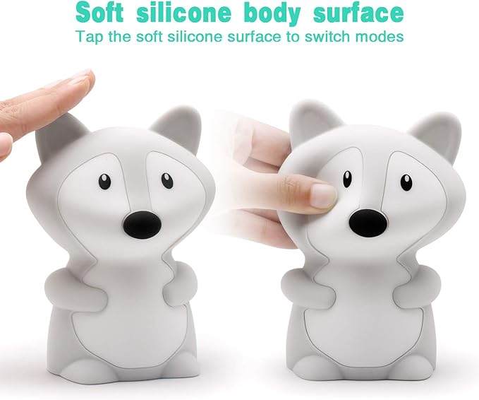 Large Fox Night Lights for Kids, Silicone Night-Light, Bedside lamp, 9 Colors Baby Sleep Light Children's Bed Bedroom Lamp for Toddlers/Boys/Girls/Adults/Bedroom/Outdoor/Camping/Gift - Large - Bloomnest