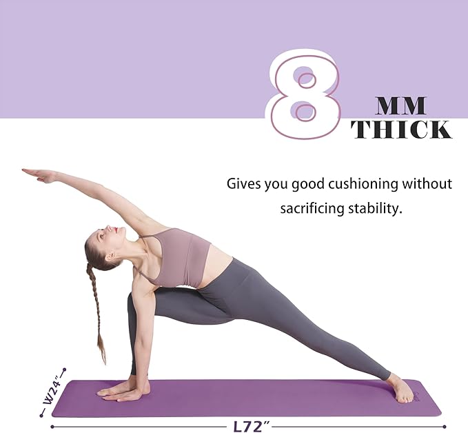UMINEUX Yoga Mat Extra Thick 1/3'' & 2/5" Non Slip Yoga Mats for Women Eco Friendly TPE Fitness Exercise Mat with Carrying Sling & Storage Bag - Bloomnest