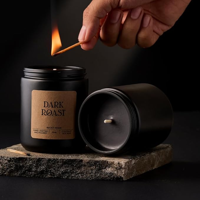 9oz Scented Candle for Men, Coffee Scented, Men Scented Candle, Long Lasting Masculine Scents, Natural Coconut Jar Candle for Home, Bachelor Pad Decor, The Perfect Mens Gift - Bloomnest