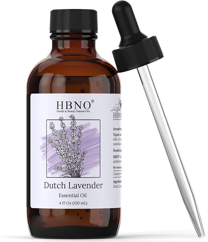 HBNO California Bottled Dutch Lavender Essential Oil 4 fl oz (120ml) - Natural Lavender Oil for Skin, Perfect for Cleaning, Aromatherapy, DIY & Diffuser - Bloomnest