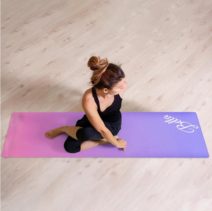 Custom Name Yoga Mat,Personalized Travel Yoga Exercise Mat,Non Slip,Perfect for Kids & Adults,Gradient Color E Series - Bloomnest