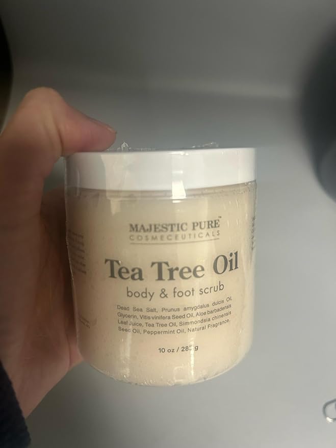 MAJESTIC PURE Tea Tree Foot & Body Scrub with Tea Tree Oil, Exfoliating Salt Scrub to Exfoliate & Moisturize Skin, Deep Cleansing - 10 oz - Bloomnest