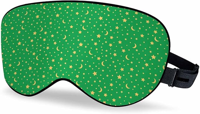 Celestial Sleep Eye Mask Gold Stars Moon Men Women Sleep Mask with Adjustable Strap Eye Cover Eye Shade for Travel, Nap,Meditation - Bloomnest