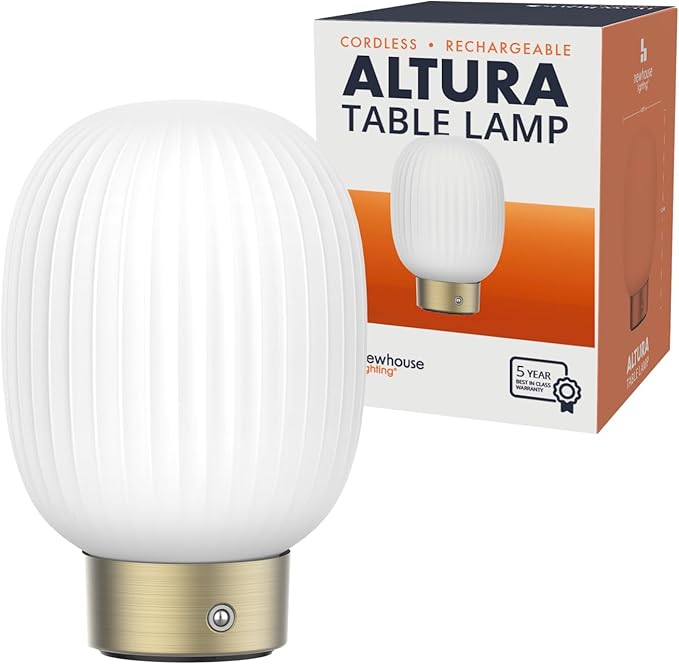 Newhouse Lighting Altura, Brass 2700K Dimmable Cordless USB-C Rechargeable Table Lamp NHTL-AL-BRS, Cordless Desk Lamp for Living Room, Bedroom, Coffee Table, and Other Cozy Home Decor - Bloomnest