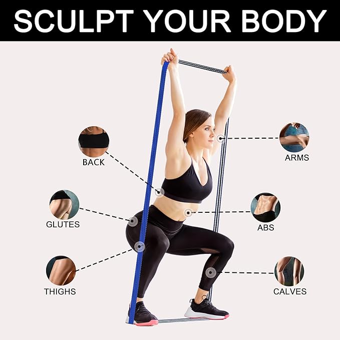Fabric Resistance Bands for Working Out, 3 and 4 Levels Booty Bands Long Resistance Bands for Women and Men | Elastic Bands for Exercise Bands Resistance Workout Bands Resistance - Bloomnest