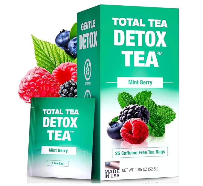 Total Tea Slimming Detox Tea for a Healthy Weight Support - Caffeine Free - Herbal Tea with Chamomile, Hibiscus, Ginger Root for Colon Cleanse - Natural Fruit Tea for Digestive Health - Bloomnest