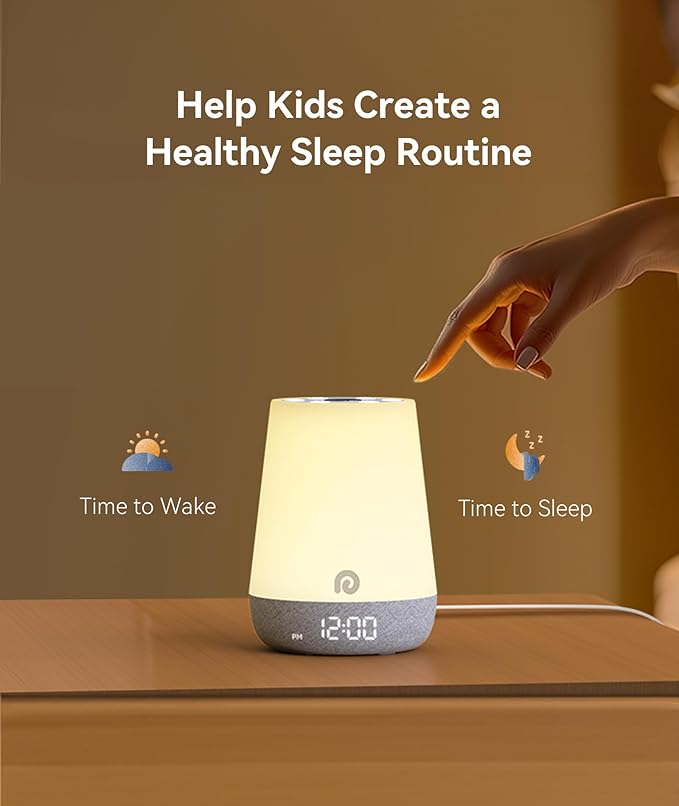 Dreamegg Nite 1 - Baby Sound Machine, Sleep Trainer, Night Light for Kids, Ok to Wake Alarm Clock, 34 Soothing Sounds, App Control, White Noise Sound Machine for Baby Kids Toddler Nursery(Star Travel) - Bloomnest