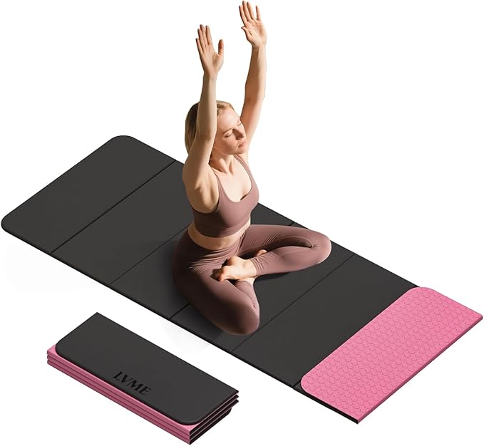 Foldable Yoga Mat, 0.32 inches Thick(8mm), SGS Certified, Non Slip, 71 x 24 inches, Foldable for Travel, Pilates, Camping, Environmental Sports Mat, Odorless TPE Material - Bloomnest