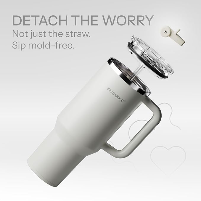 Easy Clean Pro Tumbler - 40 oz Water Bottle with Handle & Quick-Disassemble Flip Straw, Leak Resitance,Double Wall Insulated Stainless Steel, Dishwasher Safe, BPA-Free,Gifts for Women & Men - Bloomnest