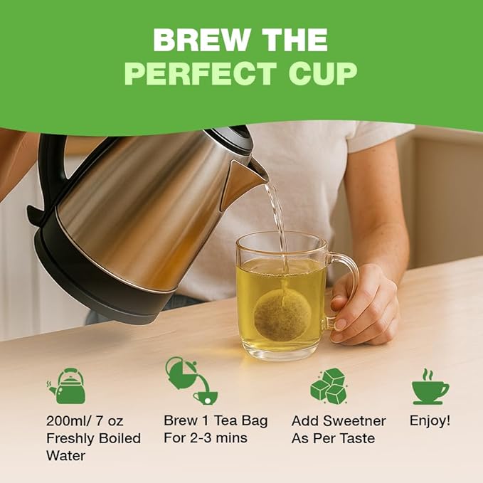 HANDPICK, Organic Moringa Tea Bags (100 Count), Pure Moringa Leaves | Authentic Indian Origin | Caffeine Free, Non GMO | Earthy, Light & Refreshing | Round Eco-conscious Teabags - Bloomnest