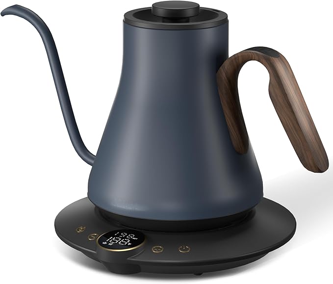 Cocinare FLOW B9 Gooseneck Electric Kettle, Precise Temperature Control for Pour-Over Coffee & Tea Brewing, Stainless Steel Interior, Rapid Heating for Boiling Water 1500W/0.9L (Picasso Blue) - Bloomnest