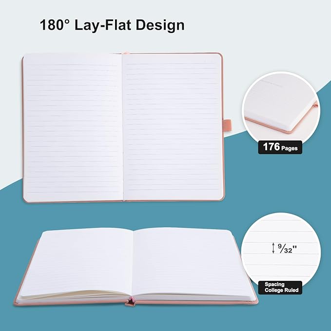 Comix 4 Pack Lined Journal Notebooks for Women, 176 Pages, 5.5 x 8.3, Hardcover, Morandi, 100gsm Paper, A5 Journaling Notebooks, Perfect for Work School Home - Bloomnest