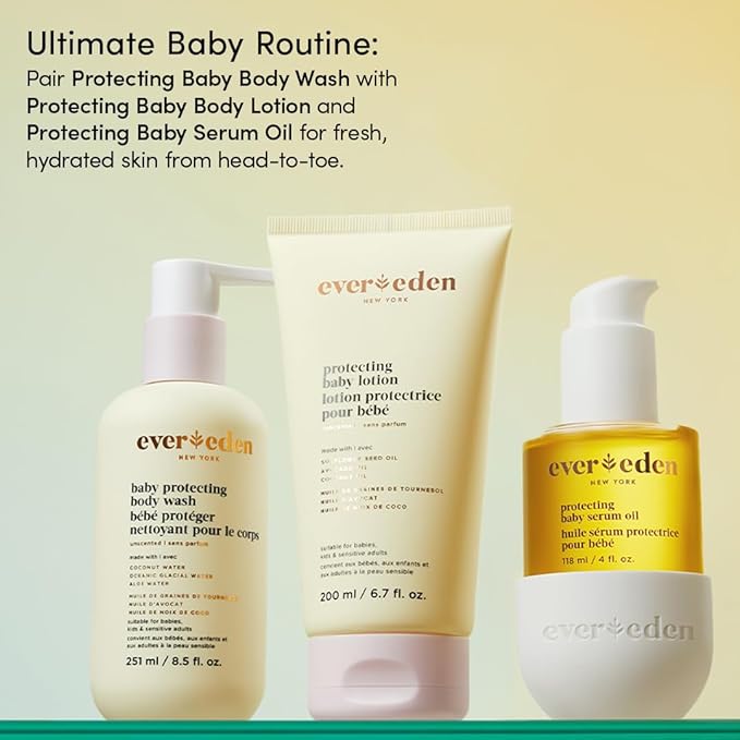 Evereden Protecting Baby Massage Oil, 4 oz. | Baby Oil for Newborn | Clean and Gentle Baby Care | Non-toxic and Fragrance Free | Made with clean ingredients - Bloomnest