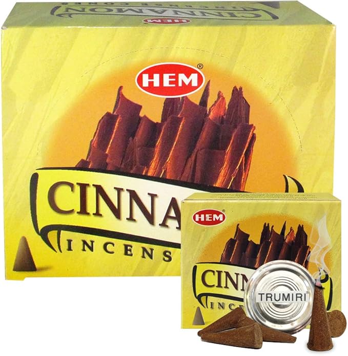 Cinnamon Incense Cones and Cone Incense Burner Bundle Insence Insense Hem Incense