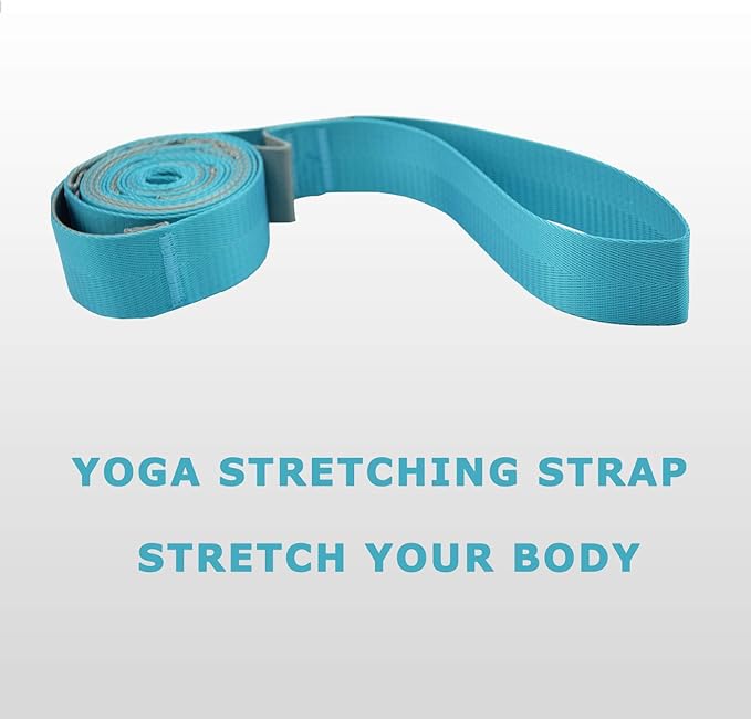 SANKUU Yoga Straps Stretching Strap with 12 Loops Workout Poster, Straps for Stretching Physical Therapy Equipment Long Stretch Out Bands for Exercise, Pilates and Gymnastics for Women Men - Bloomnest