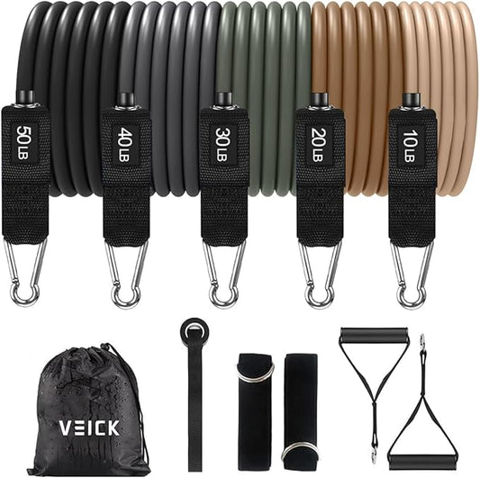 VEICK Resistance Bands, Exercise Bands, Workout Bands, Resistance Bands for Working Out with Handles for Men and Women, Exercising Bands for Fitness Weights Work Out at Home - Bloomnest