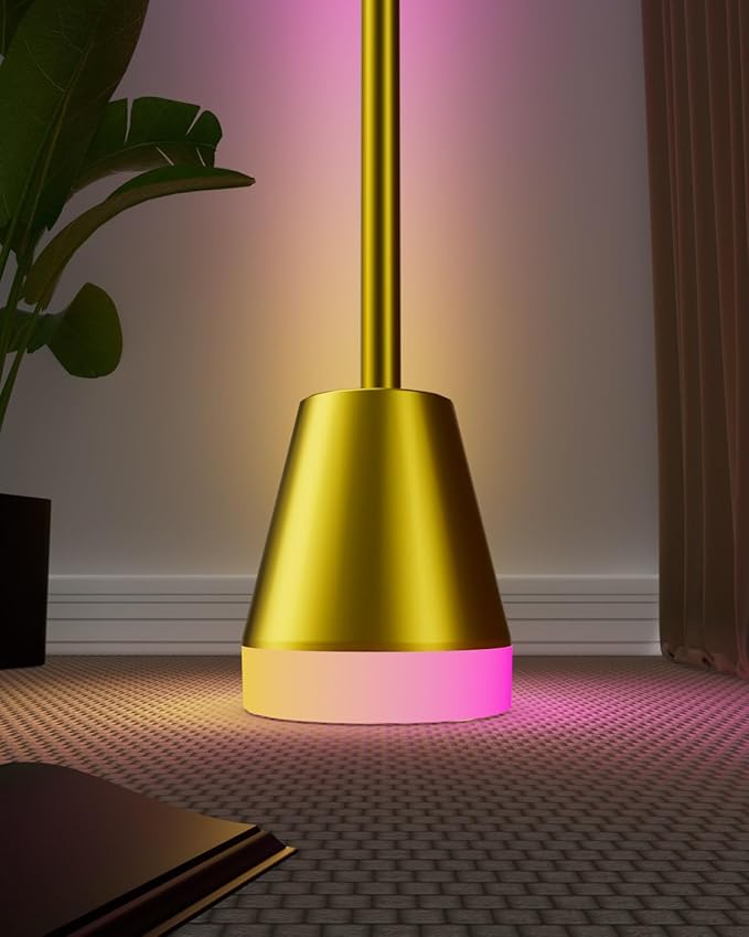 Keepsmile Smart RGB LED Corner Floor Lamp,172 LEDs Bright Standing Lamps for Living Room with APP and Remote,Modern Floor Lamp with Music Sync and 16 Million Colors, Ambient Lighting for Bedroom Gold - Bloomnest