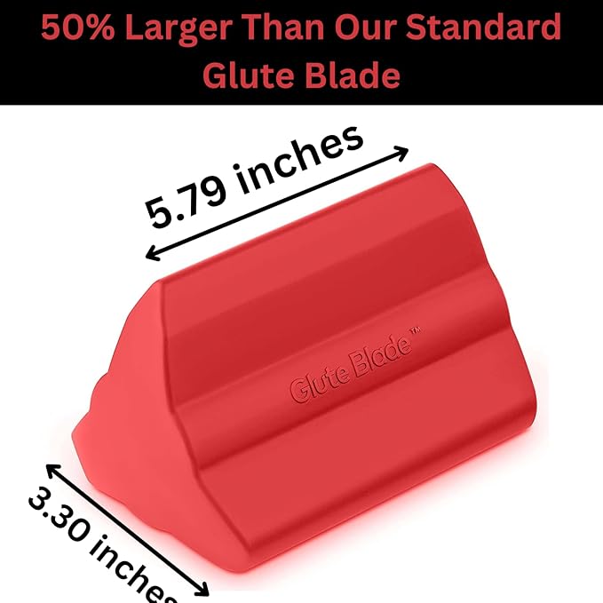 Piriformis Massage Roller, Targeted Trigger Point Massager Tool for Hip, Leg, Lower Back, Muscle Knot Release and Sciatica, 3 Different Heads, Larger Size, Hard Density, Red