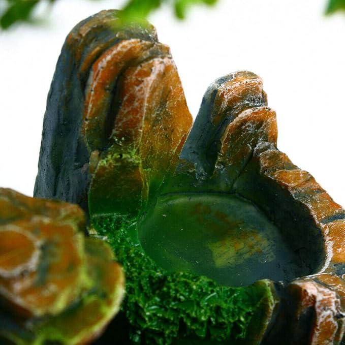 Tabletop Fountain Waterfall Fountain Indoor Humidifier with Rockery,Waterfall,Plant,Lamp Desk Fountain Desk Decorations for Office Home Bedroom US Stock - Bloomnest